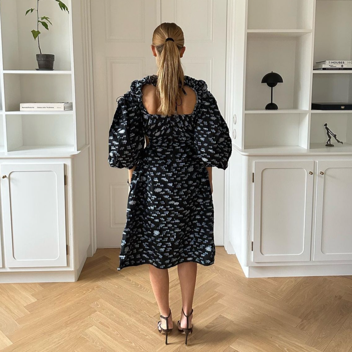 JAZ PUFF-SLEEVES PRINTED DRESS