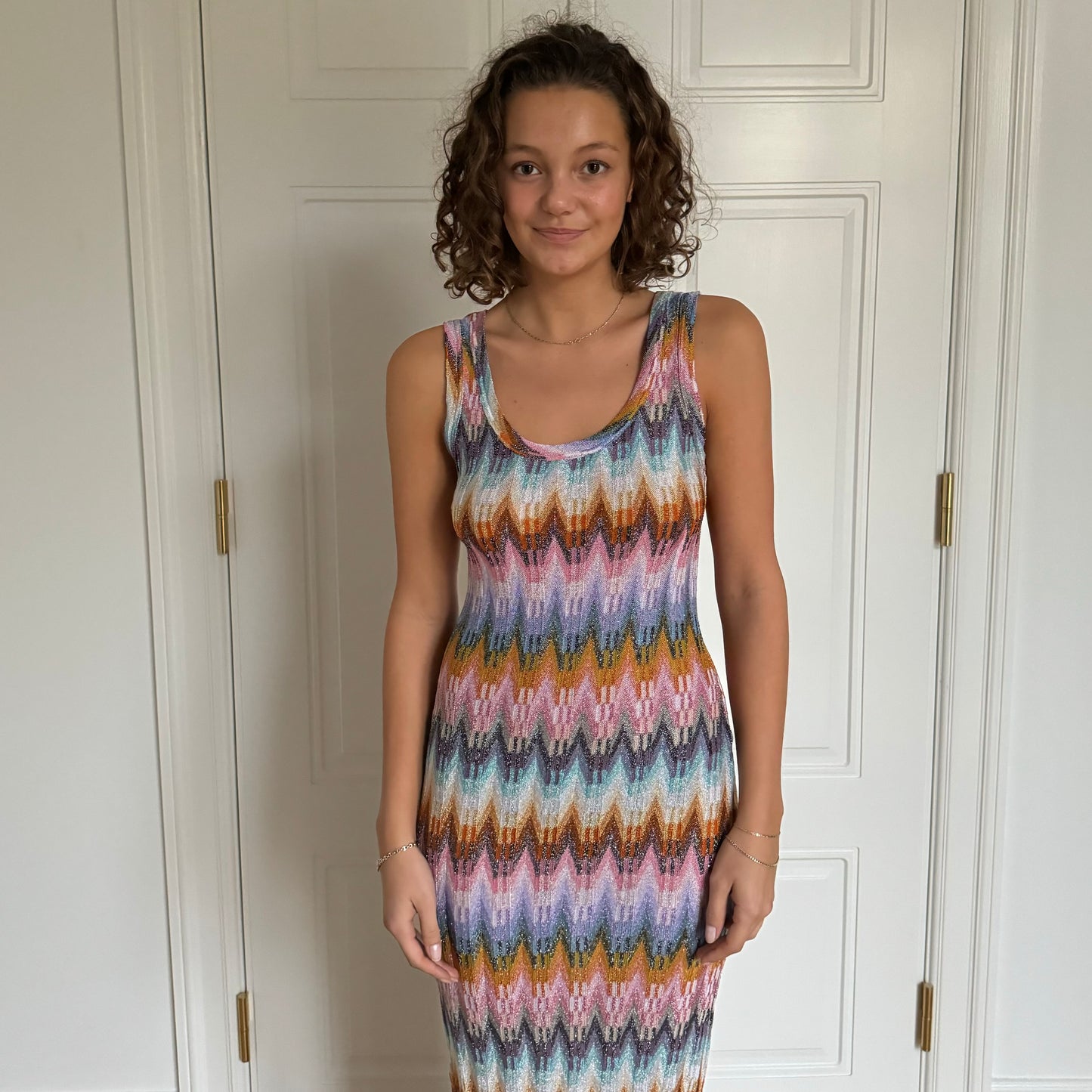 ZIG ZAG LUREX MAXI DRESS