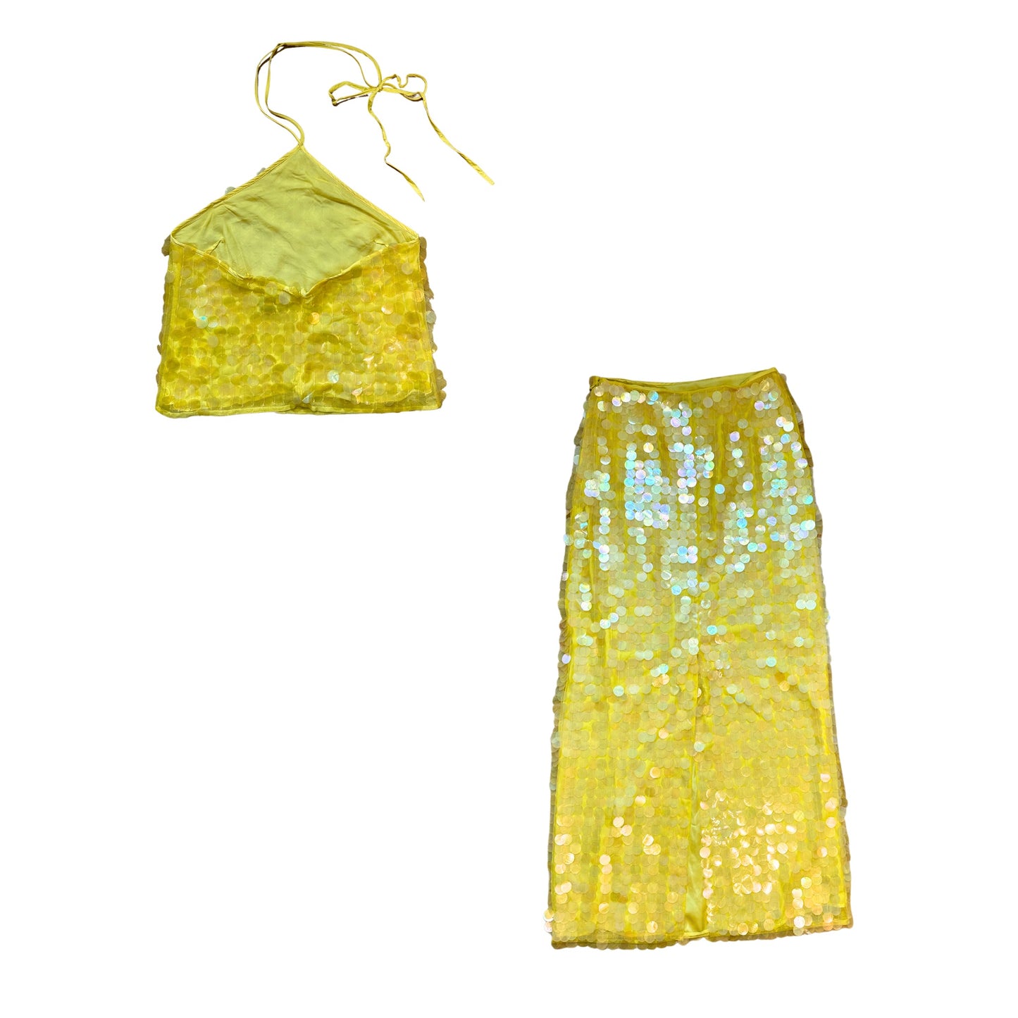 YELLOW SEQUIN SET
