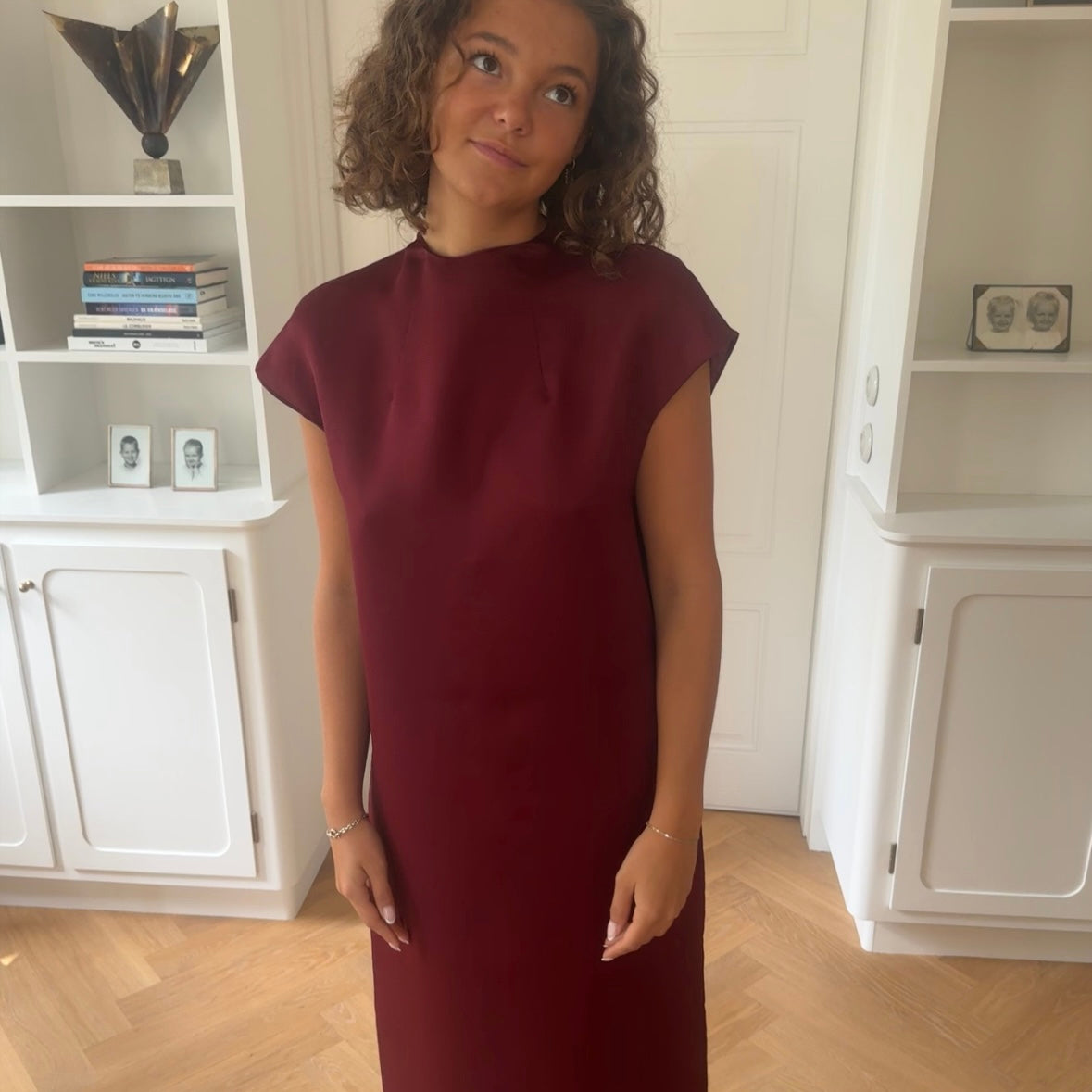 LOHAN SILK SATIN LONG DRESS