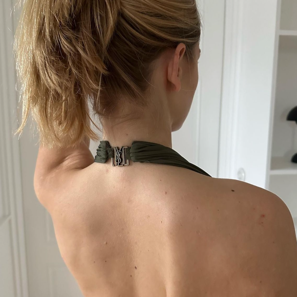 METALLIC EFFECT JERSEY MINI DRESS