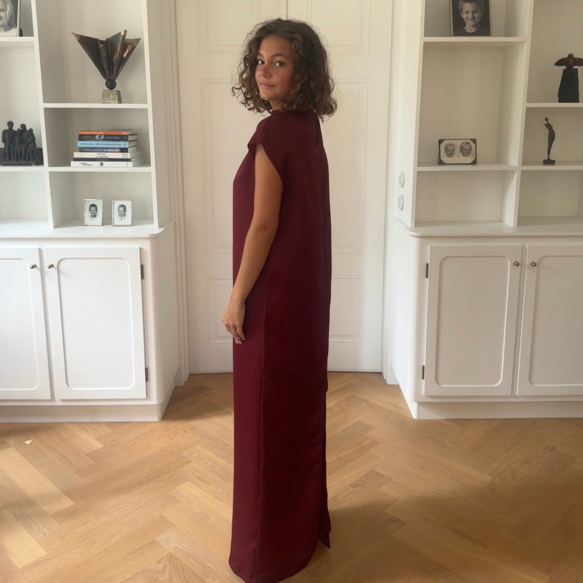 LOHAN SILK SATIN LONG DRESS