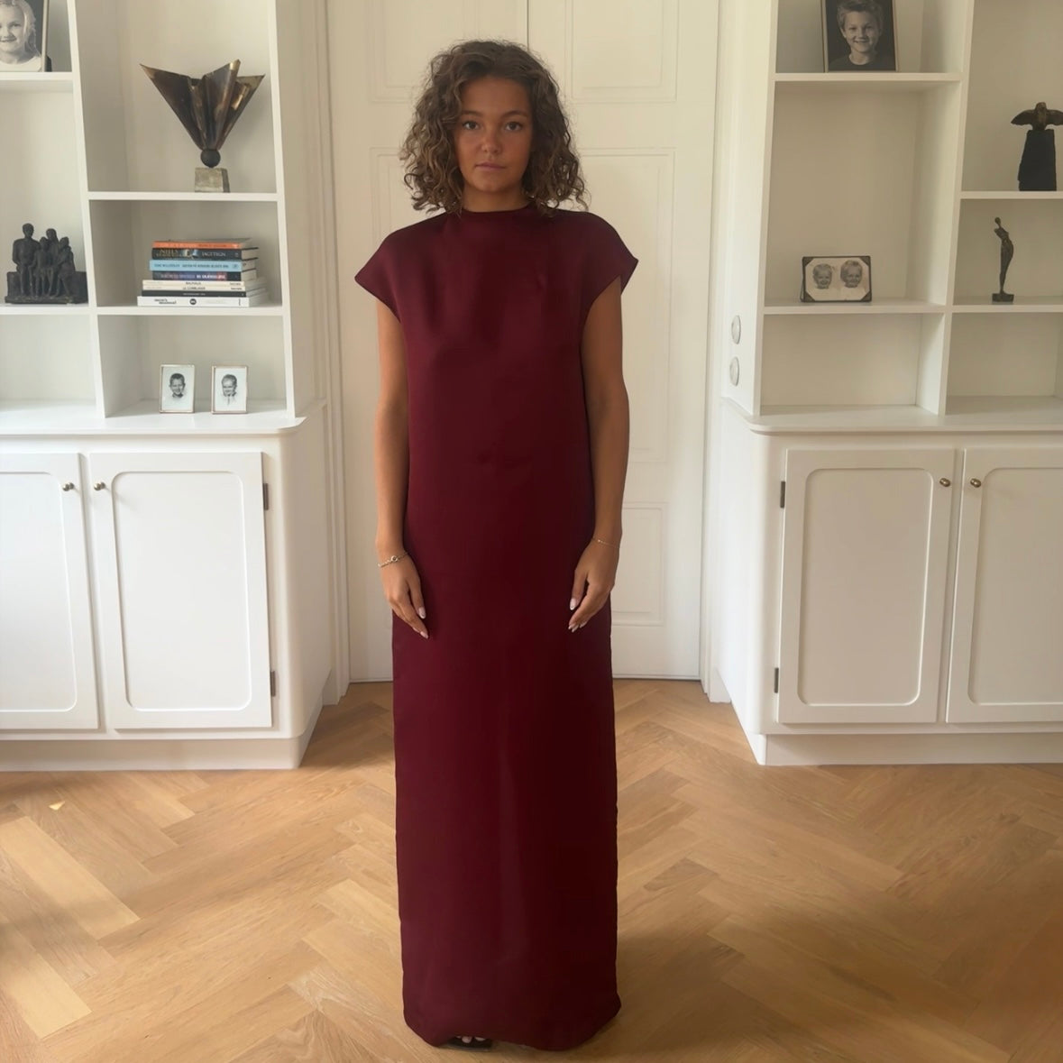 LOHAN SILK SATIN LONG DRESS