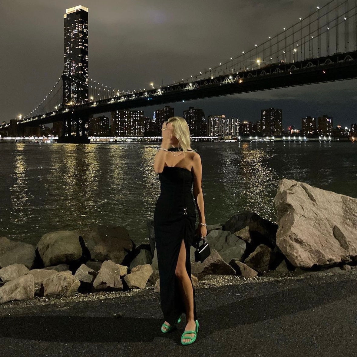 LA ROBE VENTOUX HALTERNECK MIDI DRESS