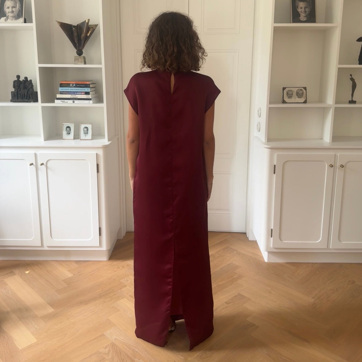 LOHAN SILK SATIN LONG DRESS