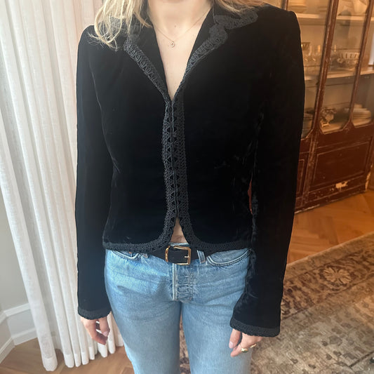 VELVET LACE TRIM JACKET